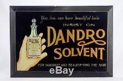Vintage Dandro Solvent Tin Over Cardboard Advertising Sign ca1947