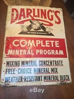 Vintage Darlings Mineral Cow Farm Tin Sign With pig sheep swine Graphics 24X18