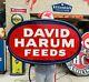 Vintage David Harum Feed Tin Embossed Farm Metal Advertising Sign Barn Large Nos