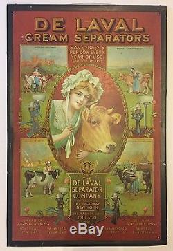 Vintage De Laval Cream Separators Tin Sign 1910 Original Dairy Farm Milk