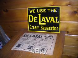 Vintage De Laval Farm Agricultural Tin Metal Embossed Advertising Sign 16x12
