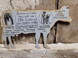Vintage De Laval Sign Tin Metal Plaque Dairy Farm Cows Milk Cream Cheese Oil Gas