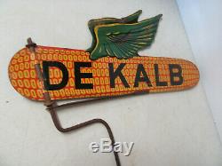 Vintage Dekalb Seed Corn Weathervane Flying Ear Metal Tin 18 Farm Sign w Stake