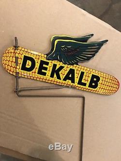 Vintage Dekalb Seed Corn Weathervane Flying Ear Metal Tin Farm Sign