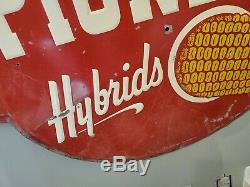 Vintage Dependable Pioneer Hybrids Painted Tin Sign 41 x 29 1/2