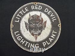 Vintage Devil Sign Old Original Tin Metal 1940s Ratrod Steam Punk Halloween