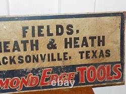 Vintage Diamond Edge Tools Tin Embossed Sign