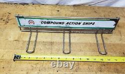 Vintage Diamond Horseshoe Compound Snips Tin Metal Display Rack Sign Advertising