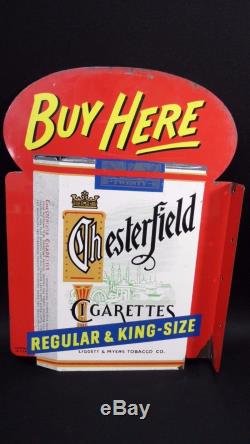 Vintage Double Sided tin bracket Advertising Sign For Chesterfield Ciarettes