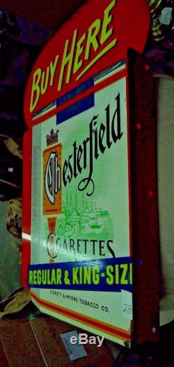 Vintage Double Sided tin bracket Advertising Sign For Chesterfield Ciarettes