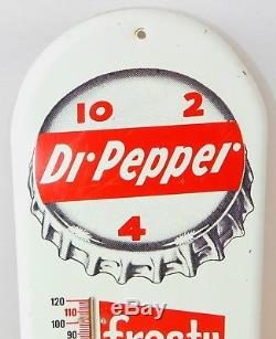 Vintage Dr Pepper Soda Advertising 10-2-4 Tin 16 Thermometer Sign
