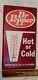 Vintage Dr Pepper Tin Metal Thermometer Advertising Hot Cold 10 2 4 O'clock 60's