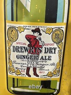 Vintage Drewrys Sign Tin Embossed Ginger Ale Advertising Drewrys Sign
