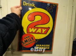 Vintage Drink 2 Way And Smile Tomorrow Tin Sign Soda