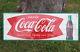 Vintage Drink Coca Cola Fishtail Bottle Tin Self Framed Store Advertising Sign
