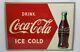 Vintage Drink Coca Cola Ice Cold Painted Tin Arrow Coke Bottle Sign #2 Mca 28x20