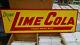 Vintage Drink Lime Cola Embossed Tin Sign C1940's Near Mint