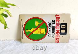 Vintage Drinking Prohibited Advertising Calendar Tin Sign Board S102