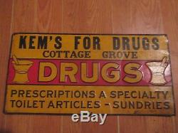 Vintage Drugstore Pharmacy Kem's for Drugs Tin Sign American Art Works