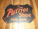 Vintage Early Patriot Shoes For Men Scrolled Corner Tin Tacker Advertising Sign