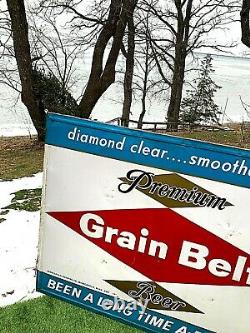 Vintage Early Grain Belt Beer Large Diamond Tin Metal Sign 58X46
