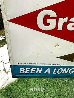 Vintage Early Grain Belt Beer Large Diamond Tin Metal Sign 58X46