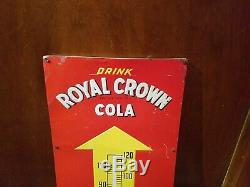 Vintage Embossed Drink Royal Crown Cola RC Cola Tin Thermometer Sign Marked 139