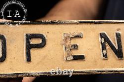 Vintage Embossed Painted Tin Open Sign