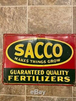 Vintage Embossed SACCO Fertilizer Metal tin Sign