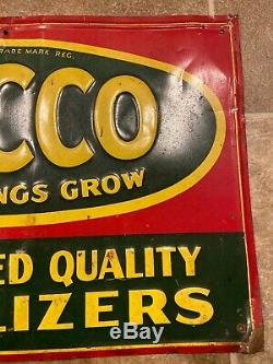 Vintage Embossed SACCO Fertilizer Metal tin Sign