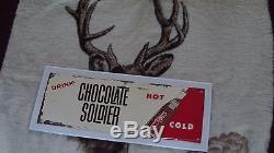 Vintage Embossed Tin Chocolate Soldier Sign Bright Colors New Old Stock