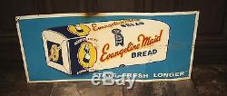 Vintage Evangeline Maid Bread Store Advertising Tin Sign Original