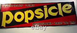 Vintage Everbody Likes Popsicle Embossed Tin Sign Soda / Candy Shop Display