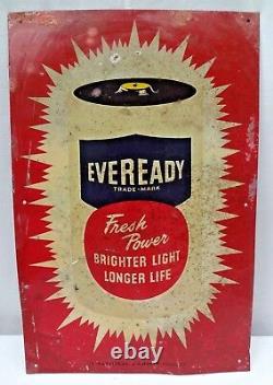 Vintage Eveready Battery Advertise Tin Sign Graphics Depicting Battery Colle# 5