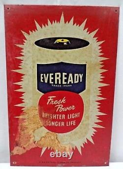 Vintage Eveready Battery Advertise Tin Sign Graphics Depicting Battery Colle #7