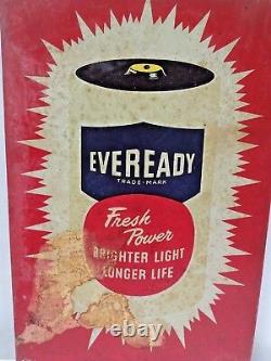 Vintage Eveready Battery Advertise Tin Sign Graphics Depicting Battery Colle #7