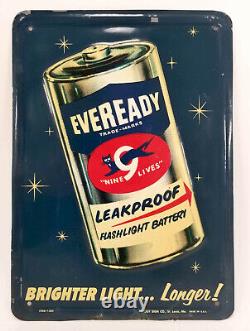 Vintage Eveready Battery Tin Sign From Stout Signs