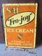 Vintage Frojoy Ice Cream Advertising Sign National Dairy Tin Farm Barn Maine