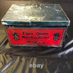 Vintage Fairy Queen Marshmallows Box Tin Loose-Wiles Company Kansas City