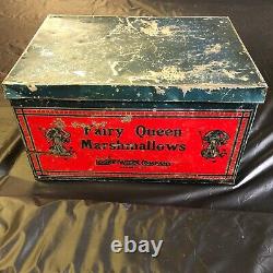 Vintage Fairy Queen Marshmallows Box Tin Loose-Wiles Company Kansas City
