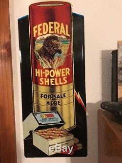 Vintage Federal Hi-Power Shells Tin Sign
