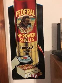 Vintage Federal Hi-Power Shells Tin Sign
