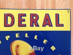 Vintage Federal Propellers Authorized Dealer Tin Marine Advertising Sign