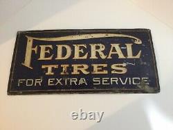 Vintage Federal Tires For Extra Service Tin Sign