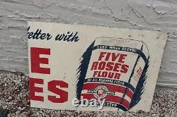 Vintage Five Roses Flour Sign Lake of The Woods Milling Advertising Tin Sign