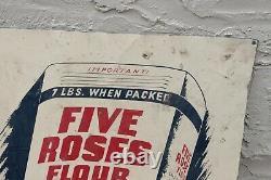 Vintage Five Roses Flour Sign Lake of The Woods Milling Advertising Tin Sign