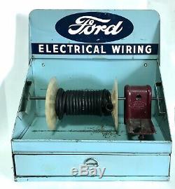 Vintage Ford Dealership Electrical Plug Wiring Making Display Tin Sign Complete