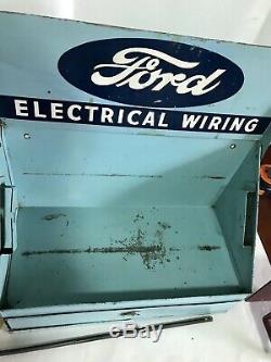 Vintage Ford Dealership Electrical Plug Wiring Making Display Tin Sign Complete