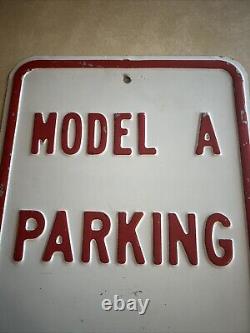 Vintage Ford Model A Parking Only Tin Metal Sign 18 x 12 dated 1990