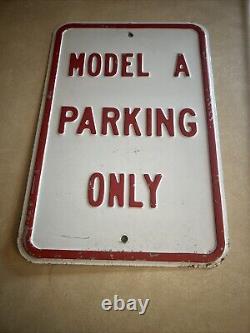 Vintage Ford Model A Parking Only Tin Metal Sign 18 x 12 dated 1990